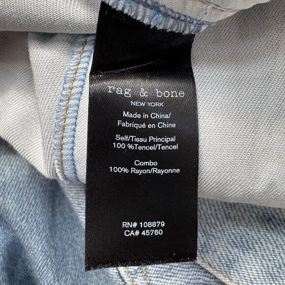 Rag & Bone Liquid Miramar Printed Denim Maxi Skirt Posy Blue Tencel 29 - Picture 10 of 11